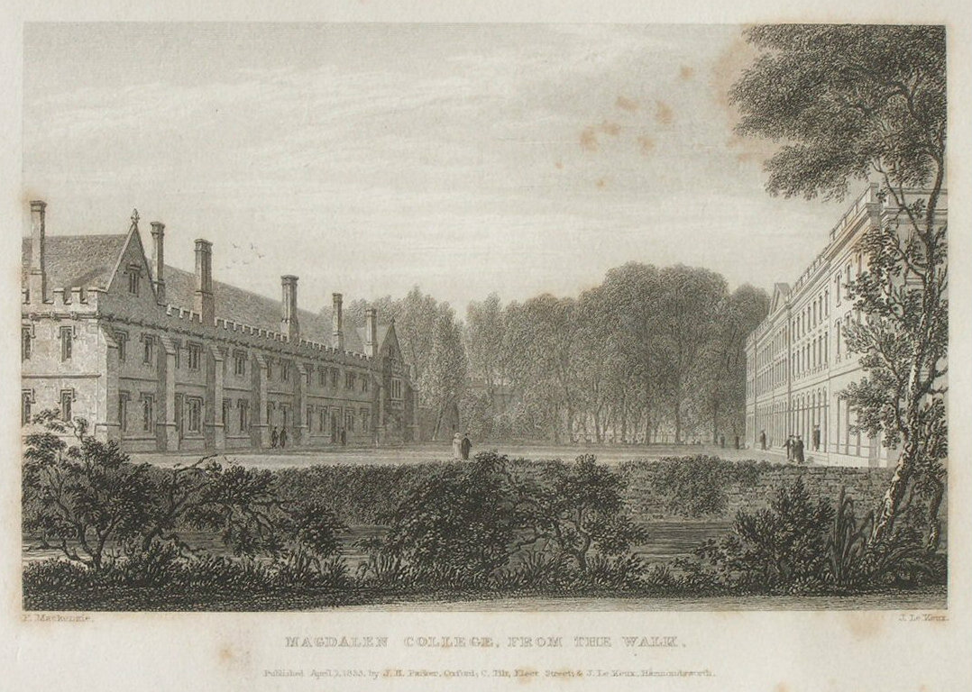 Print - Magdalen College, from the Walk - Le